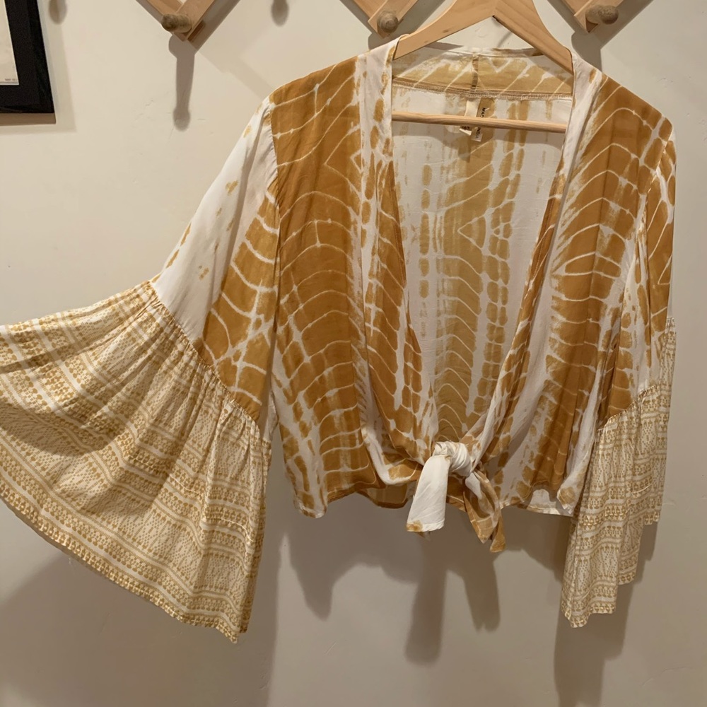 Elan tie dye tie-up shirt